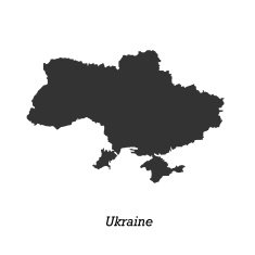 Black map of Ukraine for your design N2