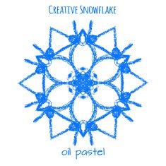 Snowflake hand drawn with oil pastels N4