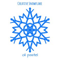 Snowflake hand drawn with oil pastels N5