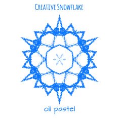 Snowflake hand drawn with oil pastels N6