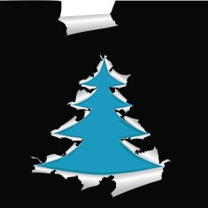 Paper with hole like Christmas tree vector illustration