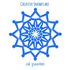 Snowflake hand drawn with oil pastels N8