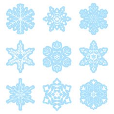 vector set - light blue snowflakes