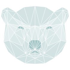 polygonal abstract polar bear isolated on a white background