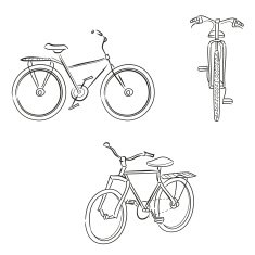 Set of bicycle drawing by lines N2