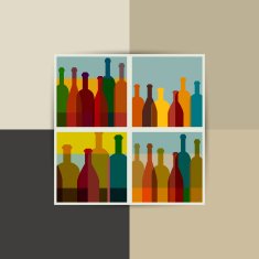 Wine bottle concept Vector background
