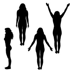 Vector silhouette of woman N141
