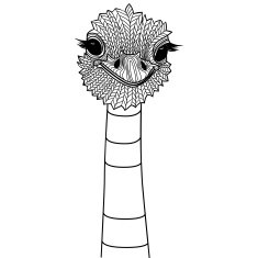 Ostrich bird head as symbol for mascot or emblem design