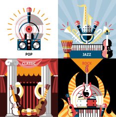 Musical instruments flat set N2