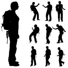 Vector silhouette of woman N161
