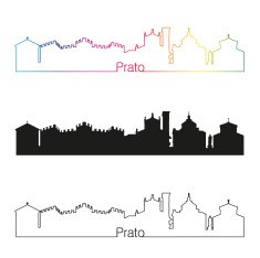 Prato skyline linear style with rainbow