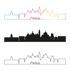 Padua skyline linear style with rainbow