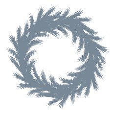 Christmas tree wreath silhouette