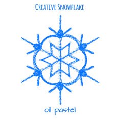 Snowflake hand drawn with oil pastels N9