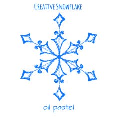Snowflake hand drawn with oil pastels N11