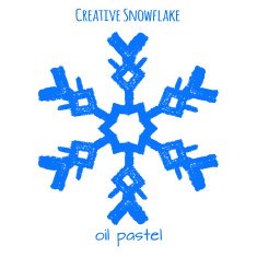 Snowflake hand drawn with oil pastels N13