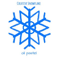 Snowflake hand drawn with oil pastels N14