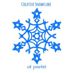Snowflake hand drawn with oil pastels N15