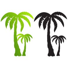 set of palm tree silhouettes vector
