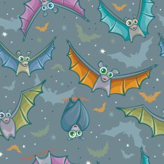 Seamless pattern with bats N3