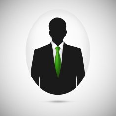Male person silhouette Profile picture whith green tie