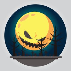 Flat design of evil moon