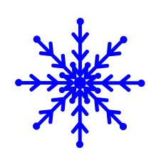 blue snowflake on a white background