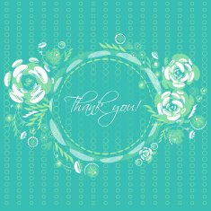 Card with floral frame Thank you! N2