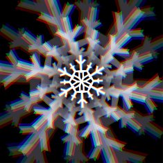 Christmas snowflake sign with aberrations