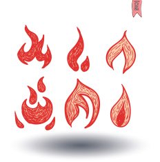 Fire Flame Icon Isolated Vector illustration N4