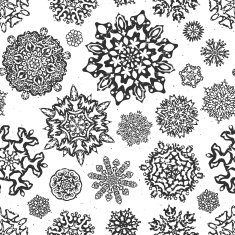 Vintage seamless snowflake vectors