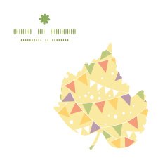 Vector party decorations bunting leaf silhouette pattern frame N2