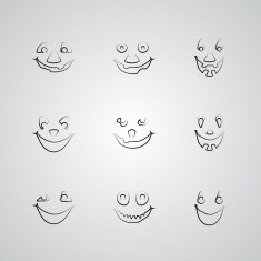 Set pumpkins for Halloween vector illustration