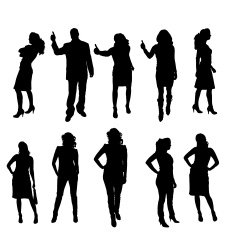 Vector silhouette of a people N156