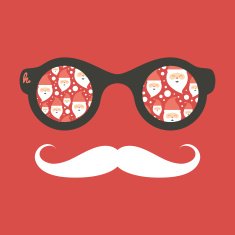 Hipster vintage sunglasses with Santa Claus N2