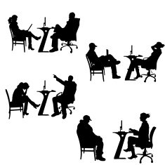 Vector silhouettes of people in the office N2