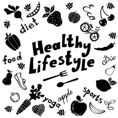 Healthy lifestyle funny icons