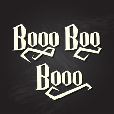 Boo halloween quote on chalkboard