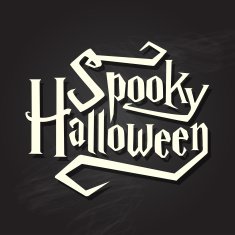 Spooky halloween quote on chalkboard