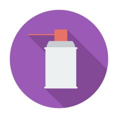 Spray with chemicals