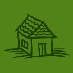 House sketch on green background N2