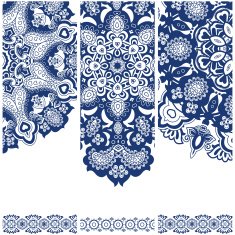 Set of banners with ethnic ornament N2
