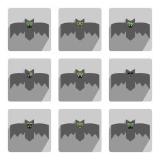 Set of bats decorative icons for Halloween