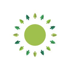 Ecology green tree concept Flat company element Vector shape