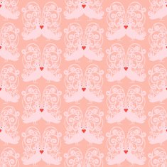 doves heart kissing pattern vector seamless background N2