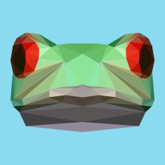 abstract geometric polygonal frog background