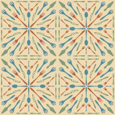 cutlery seamless pattern beige color