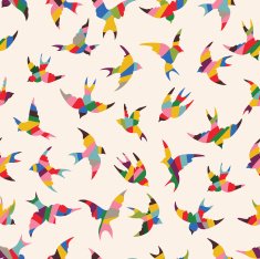 Spring birds seamless pattern N2