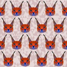 Bright unusual colored polygonal lynx pattern background