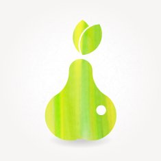 Green watercolor pear icon